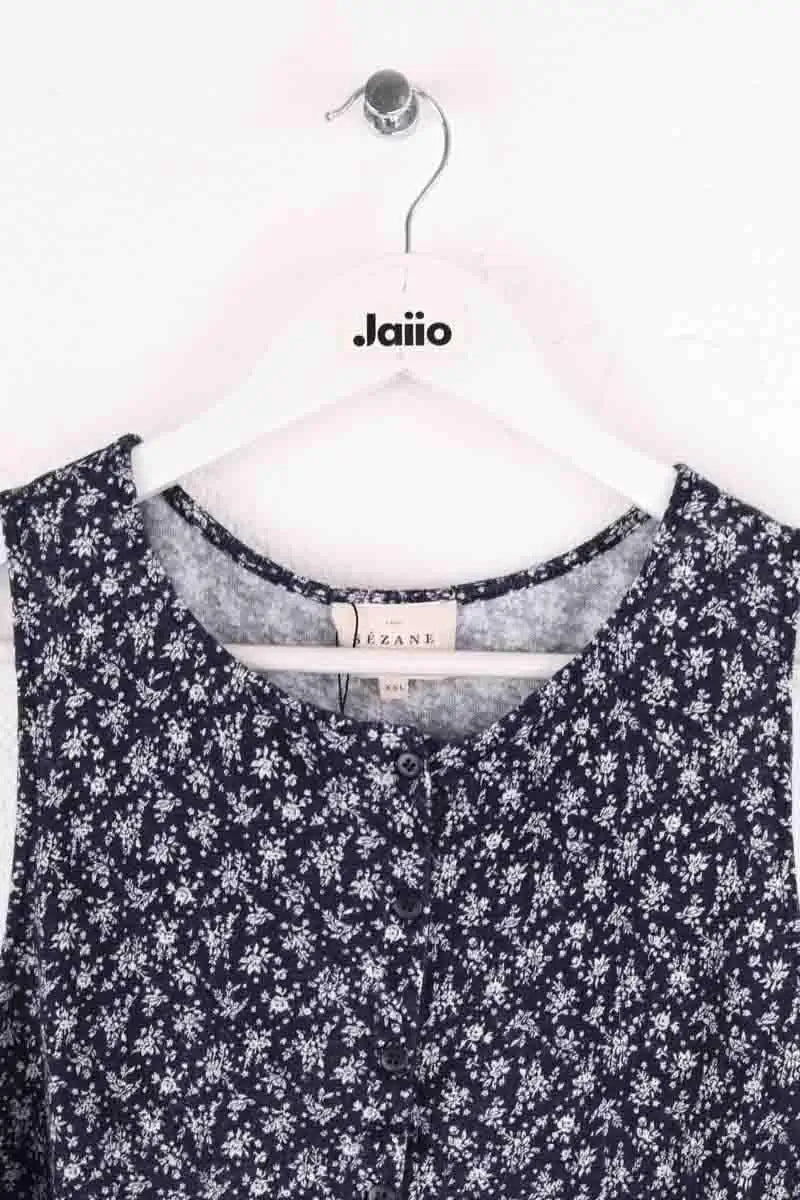 Top sans manche Sézane Marine en Coton