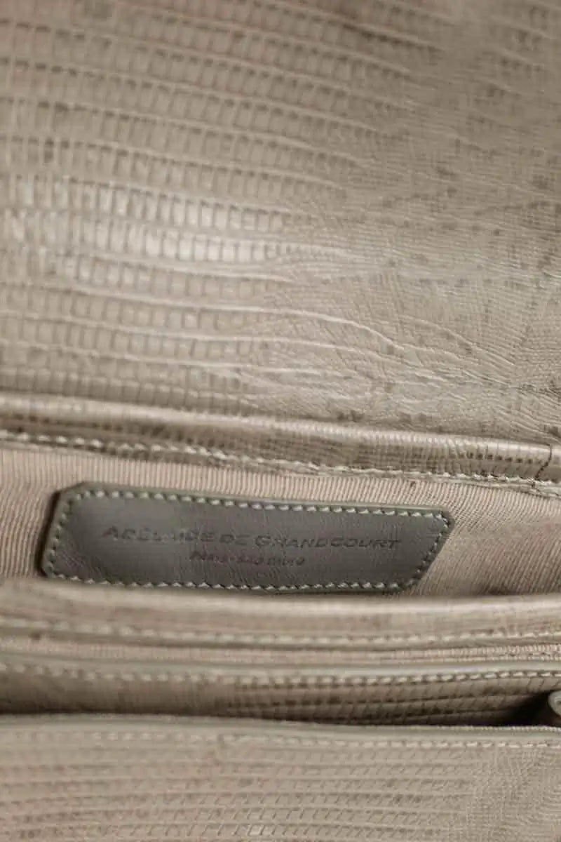 Sac à main Adelaide De Grandcourt Gris en Cuir