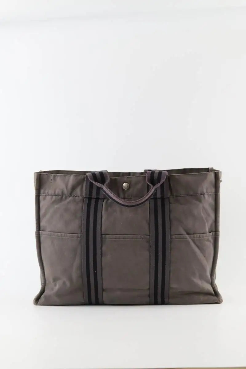 Sac à main Hermès Toto Gris en Coton