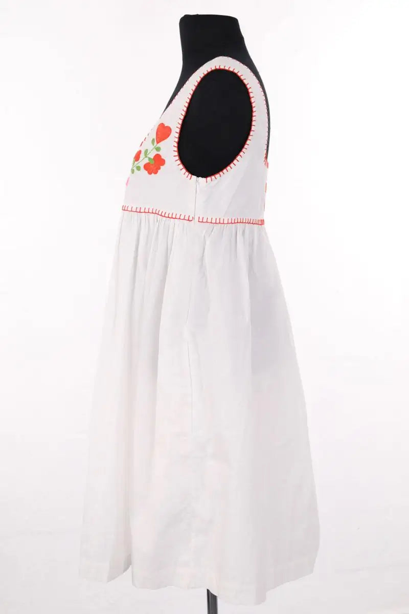 Robe brodé Manoush Blanc en Coton