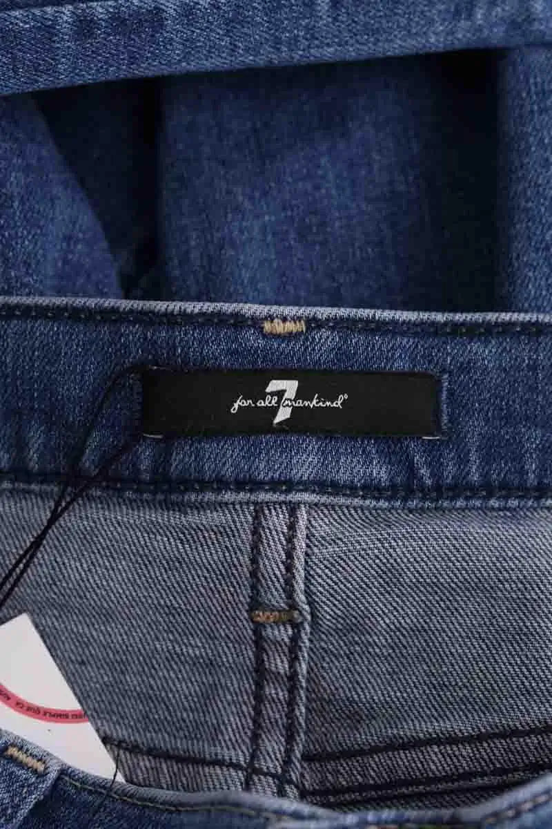 Jean slim 7 For All Mankind Bleu en Coton