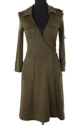 Robe Diane Von Furstenberg Kaki en Synthétique, taille XL - Seconde Main