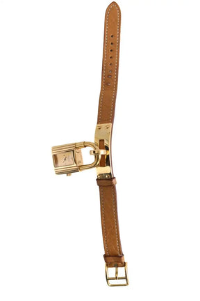 Montre Hermès Kelly Camel en Plaqué or