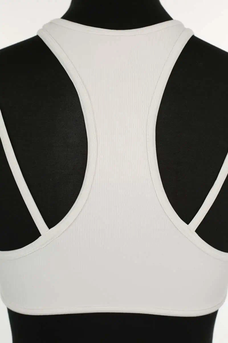 Top sans manche Andreadamo Blanc en Polyamide