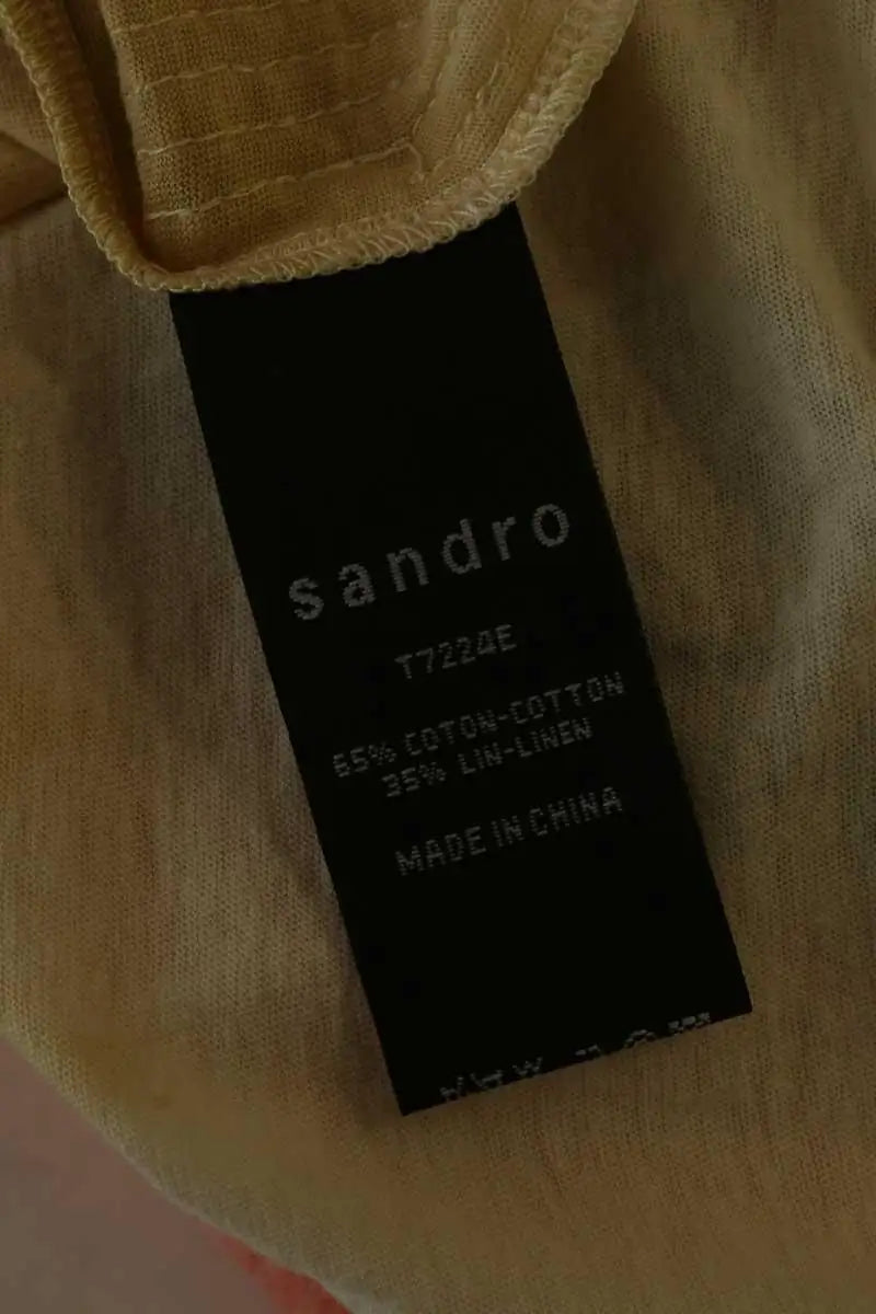 Top sans manche Sandro Jaune en Paillettes