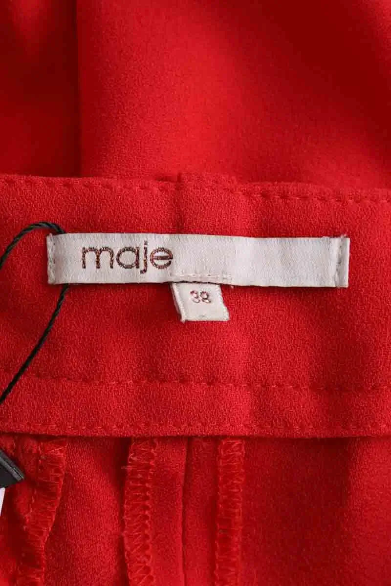 Pantalon droit Maje Rouge en Synthétique