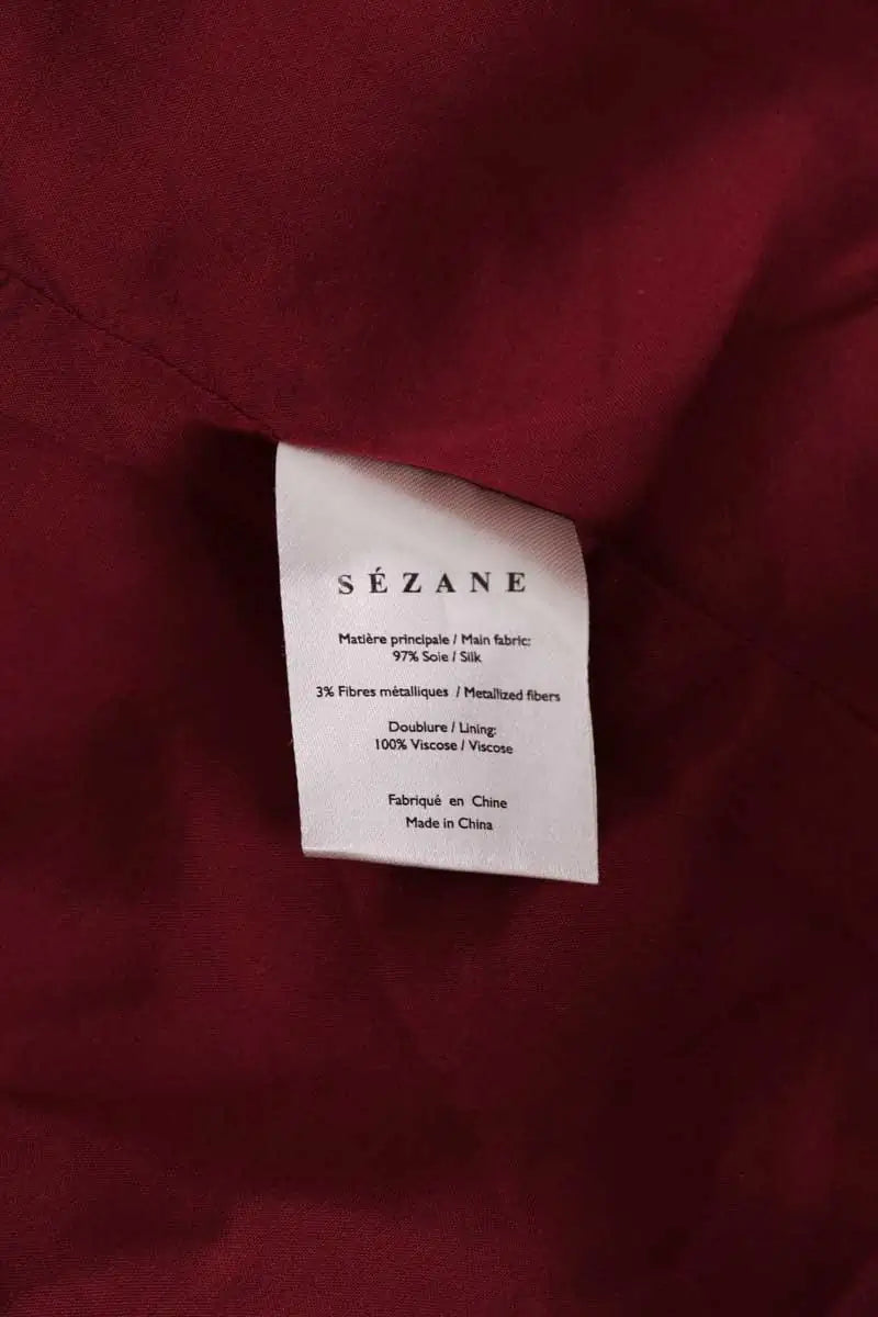 Robe Sézane Bordeaux en Soie