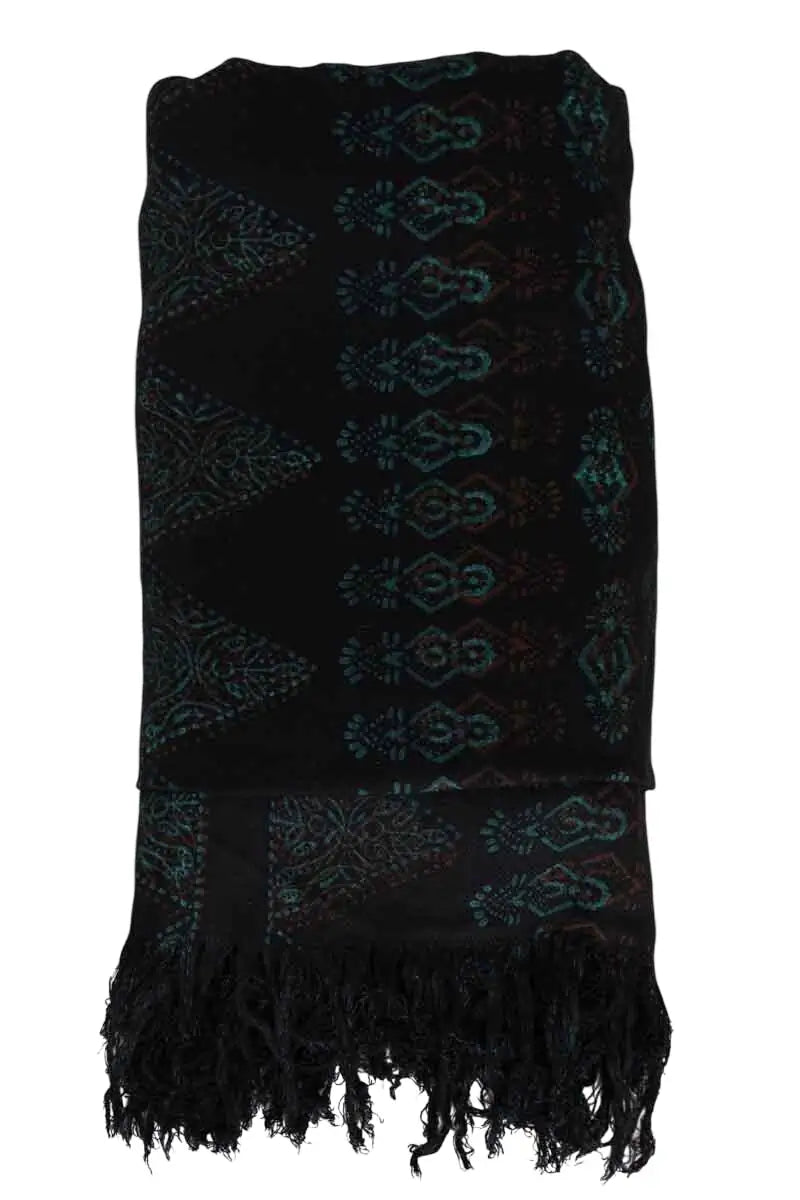 Étole Antik Batik Noir en Coton - Seconde Main