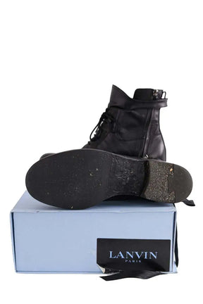 Boots à lacets Lanvin Noir en Cuir