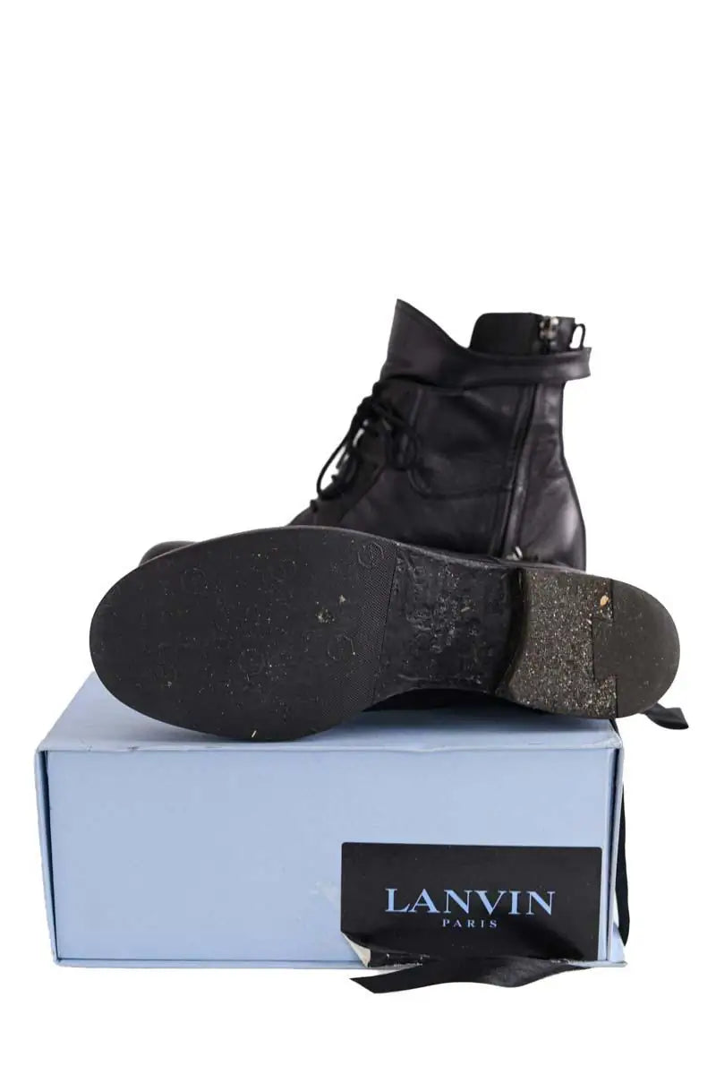 Boots à lacets Lanvin Noir en Cuir