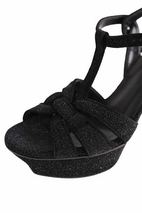 Talons Saint Laurent Noir en Cuir