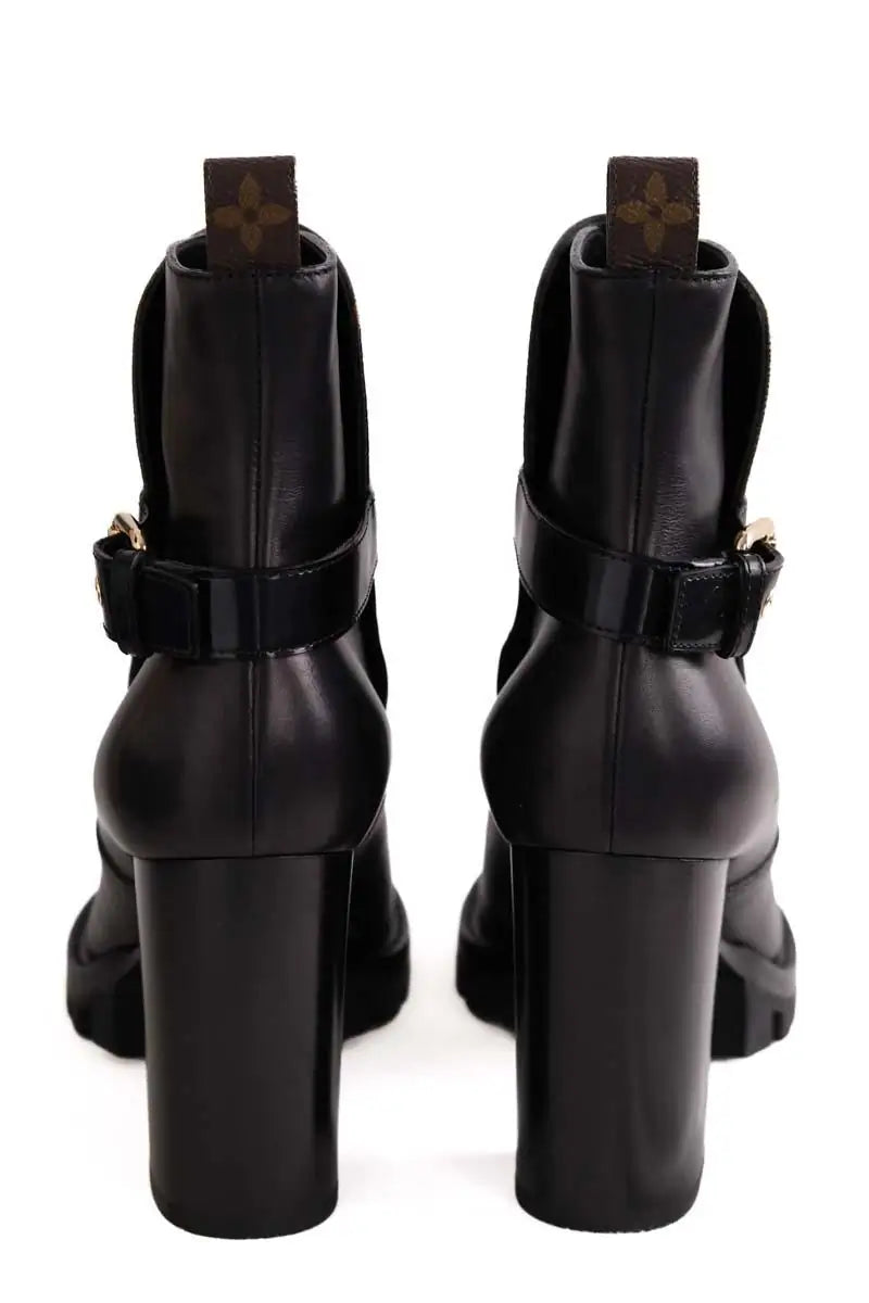 Boots à boucles Louis Vuitton Noir en Cuir