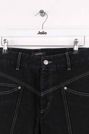 Jean droit Isabel Marant Noir en Coton