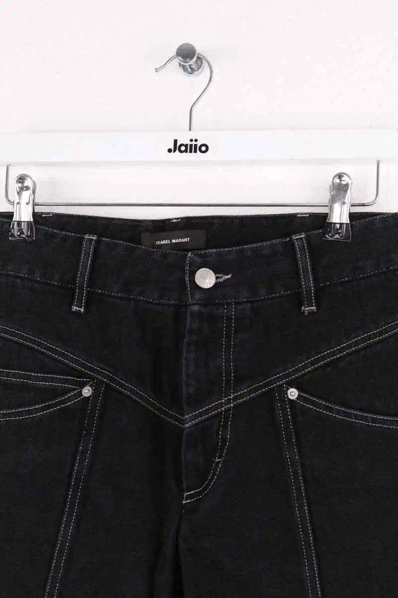 Jean droit Isabel Marant Noir en Coton