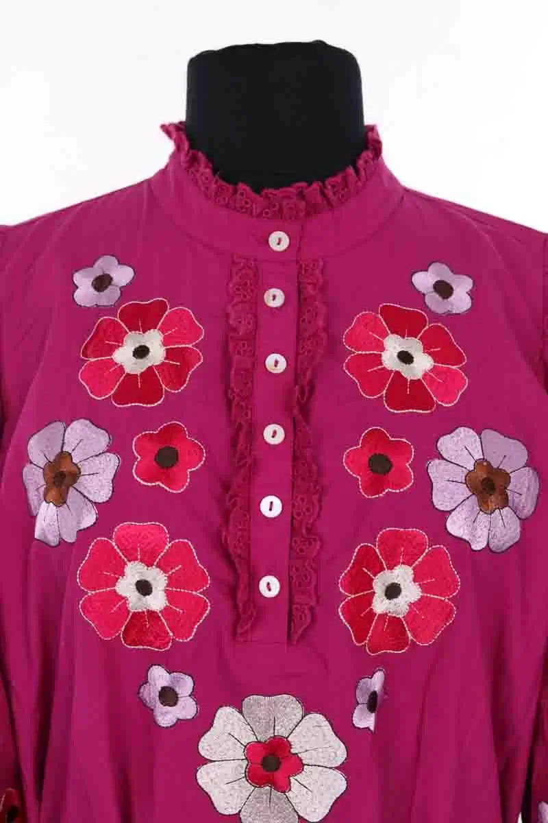 Robe Antik Batik Violet en Coton
