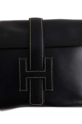Pochette Hermès Jige Noir en Cuir