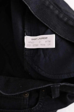 Jean droit Saint Laurent Noir en Coton