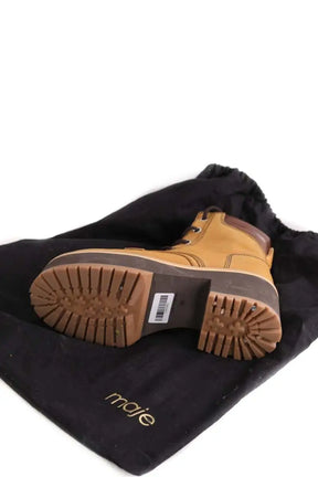 Boots à lacets Maje Camel en Daim