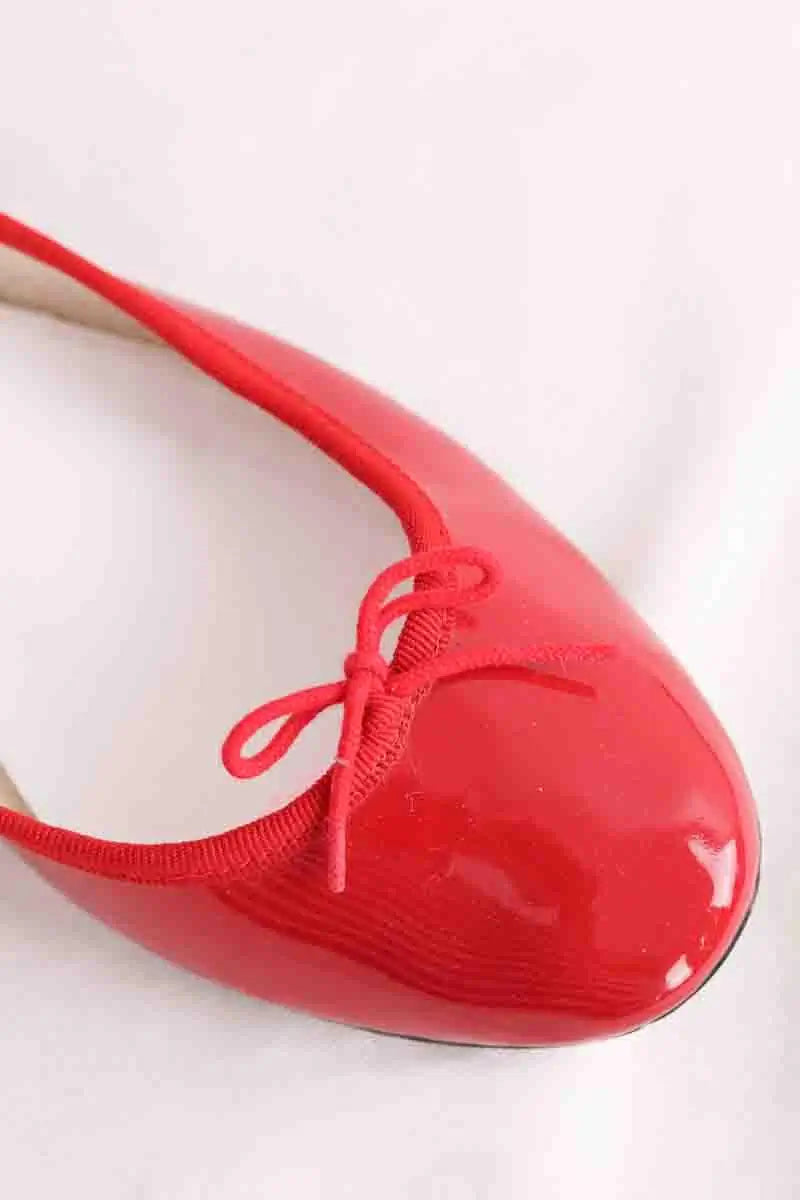 Ballerines Repetto Rouge en Cuir