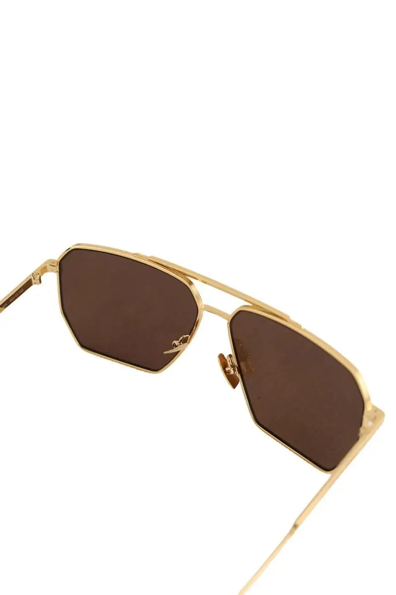 Lunettes de soleil Bottega Veneta Doré en Métal