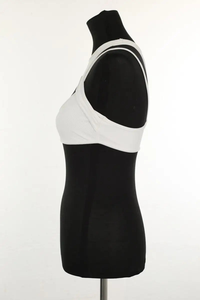 Top sans manche Andreadamo Blanc en Polyamide