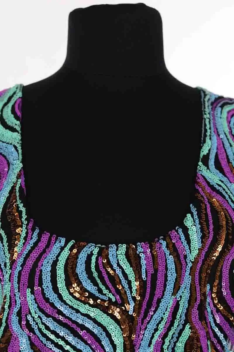 Top sans manche Maje Emilio Multicolore en Paillettes