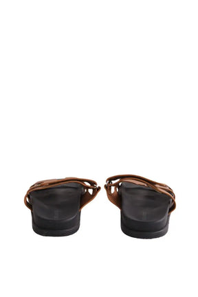 Mules Hermès Chypre Camel en Cuir
