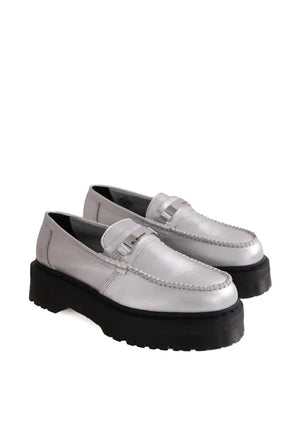 Mocassins Dr. Martens Argent en Cuir