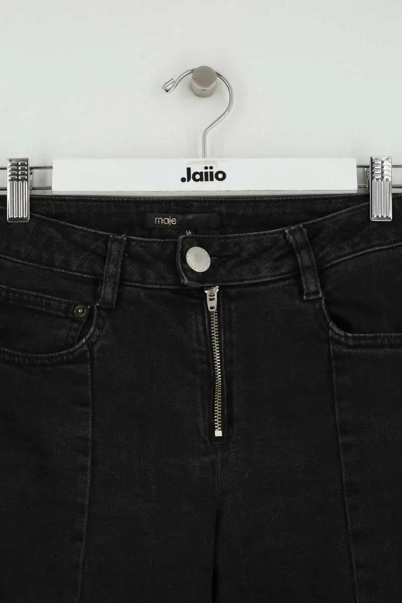 Jean droit Maje Noir en Coton