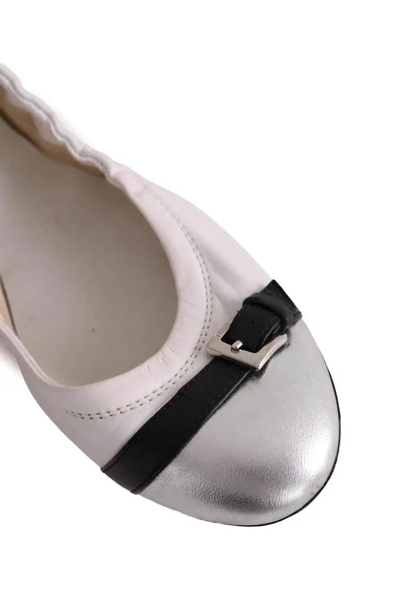 Ballerines Tod's Blanc en Cuir