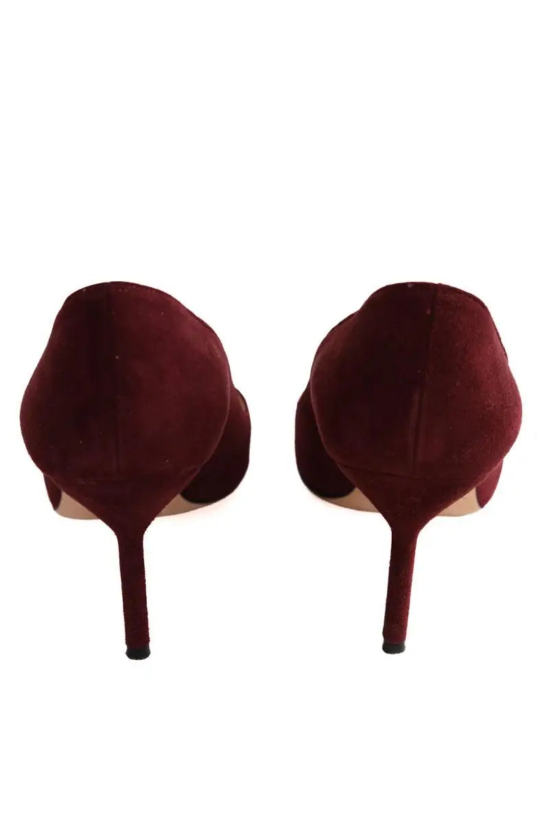 Talons Manolo Blahnik Bordeaux en Cuir
