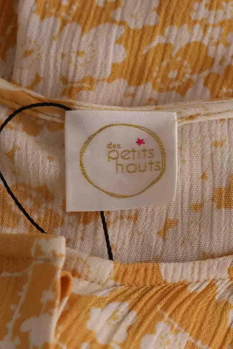 T-shirt Des Petits Hauts Jaune en Viscose