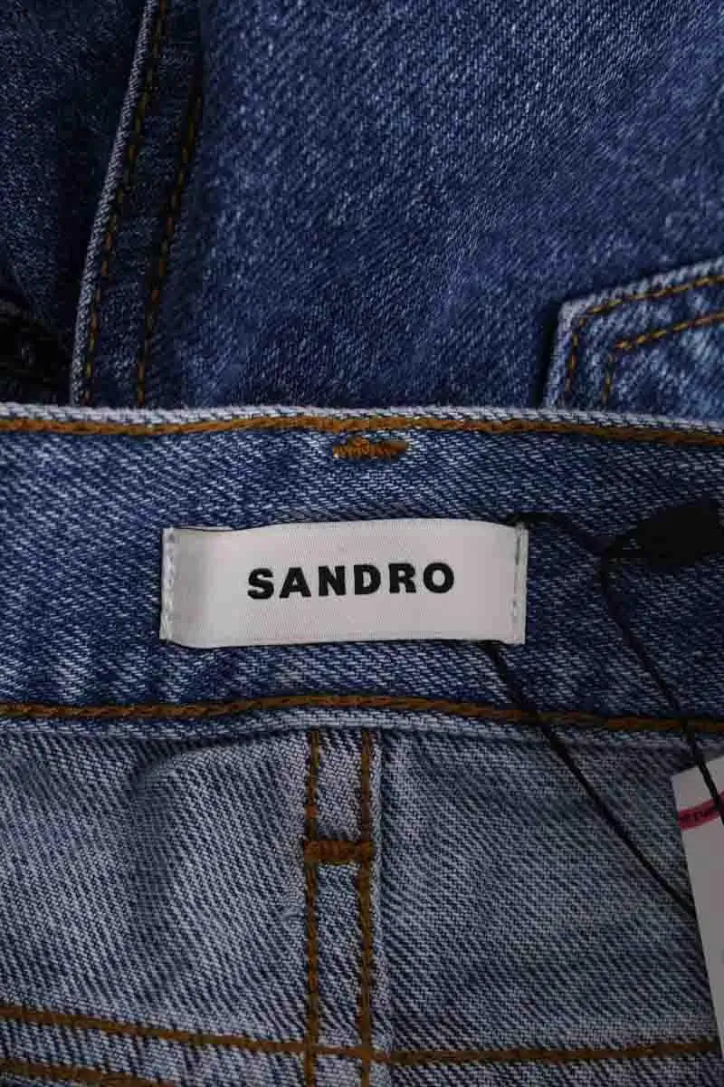 Jean droit Sandro Bleu en Coton