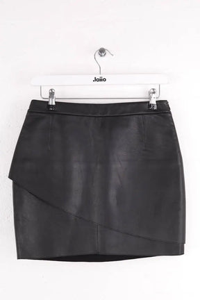 Mini jupe Maje Gaia Noir en Cuir