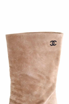 Bottes Chanel Camel en Daim