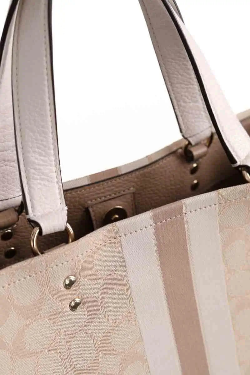 Cabas Dempsey Coach Beige en Cuir