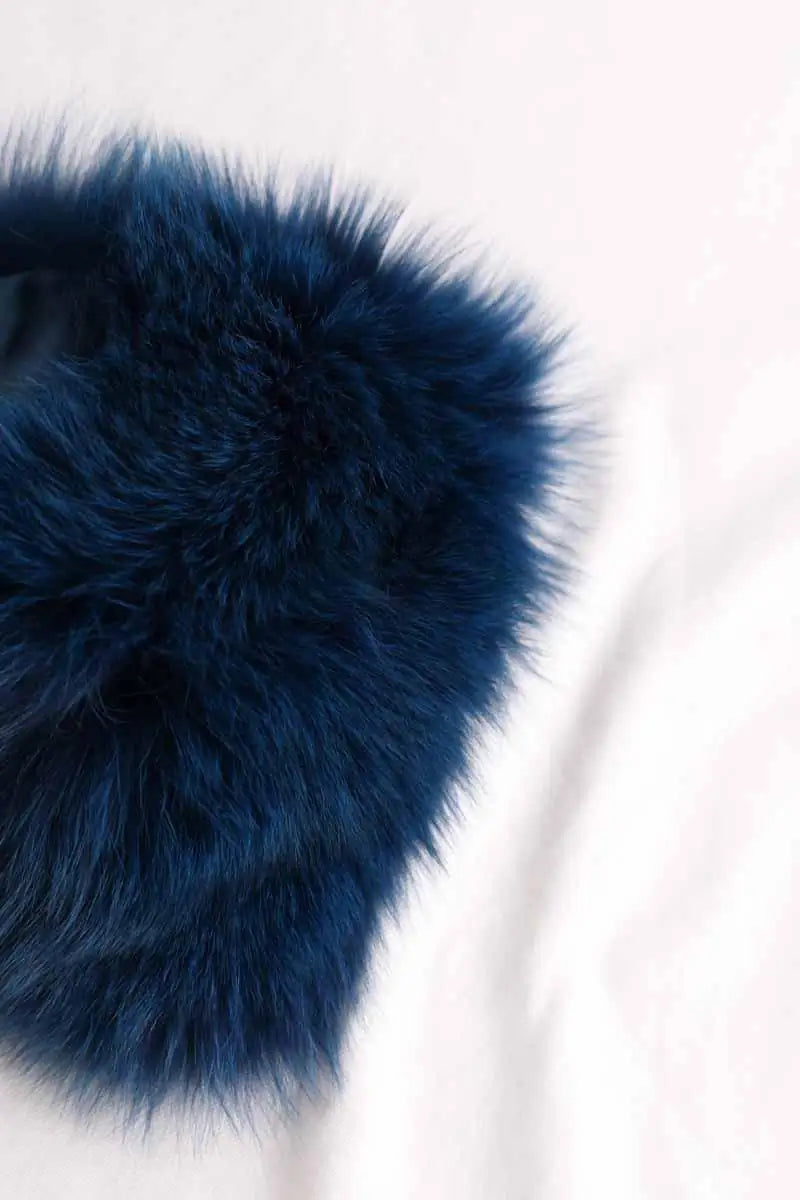 Col Tara Jarmon Bleu en Fourrure