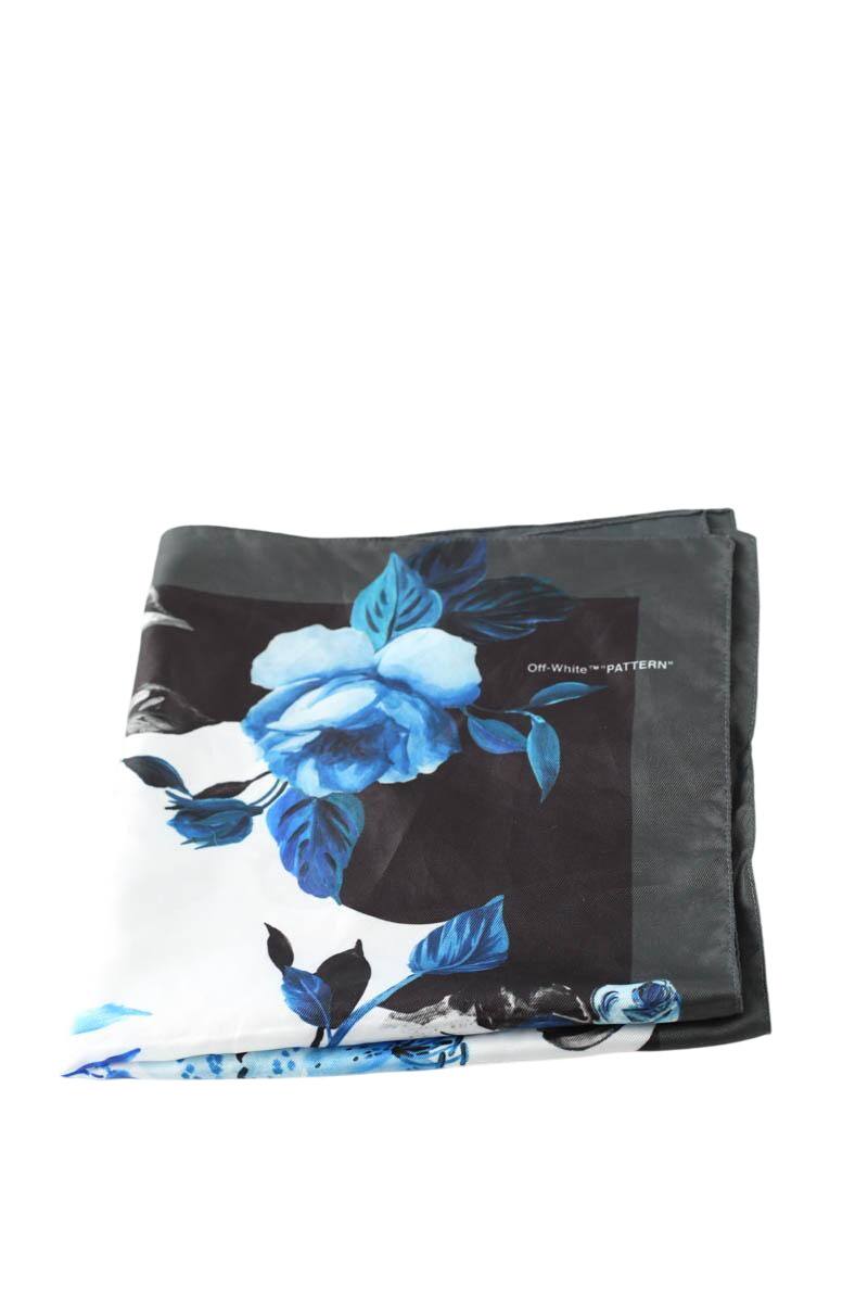 Carrés Off White  Bleu