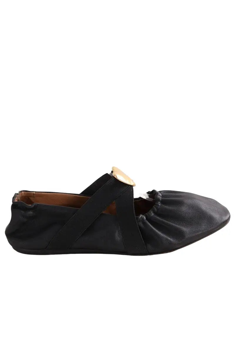 Ballerines Claudie Pierlot Noir en Cuir, taille 38 - Seconde Main