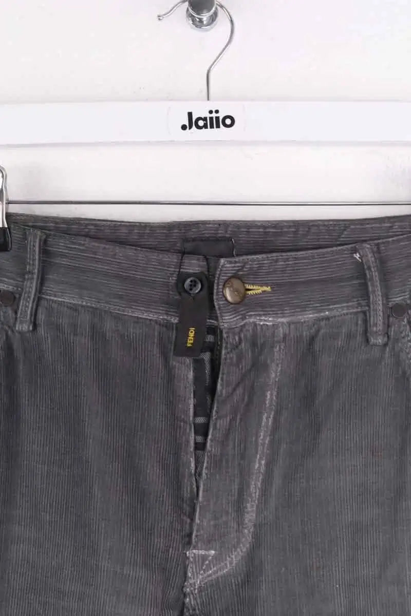 Pantalon droit Fendi Gris en Coton
