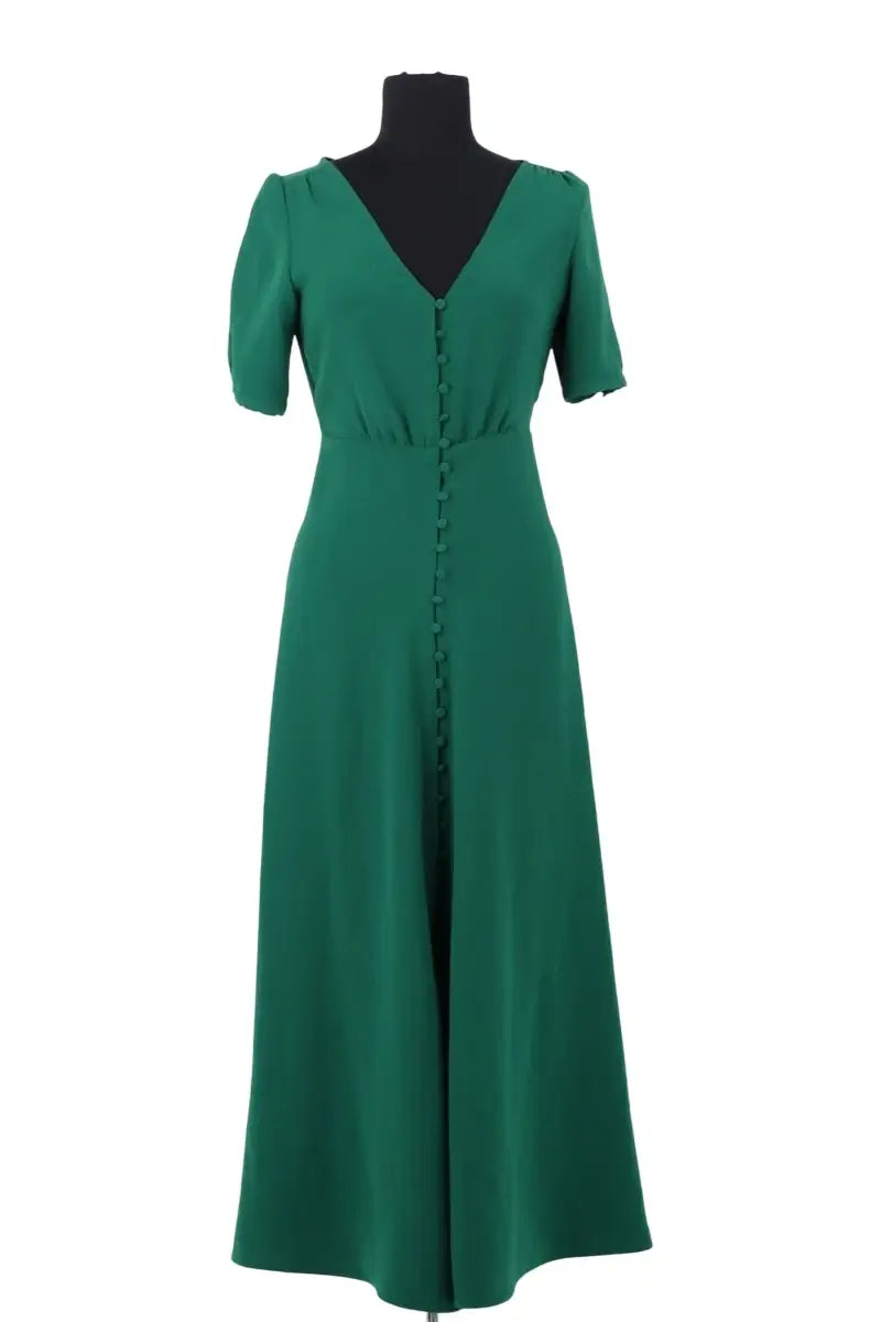 Robe Sézane Vert en Synthétique, taille XS - Seconde Main