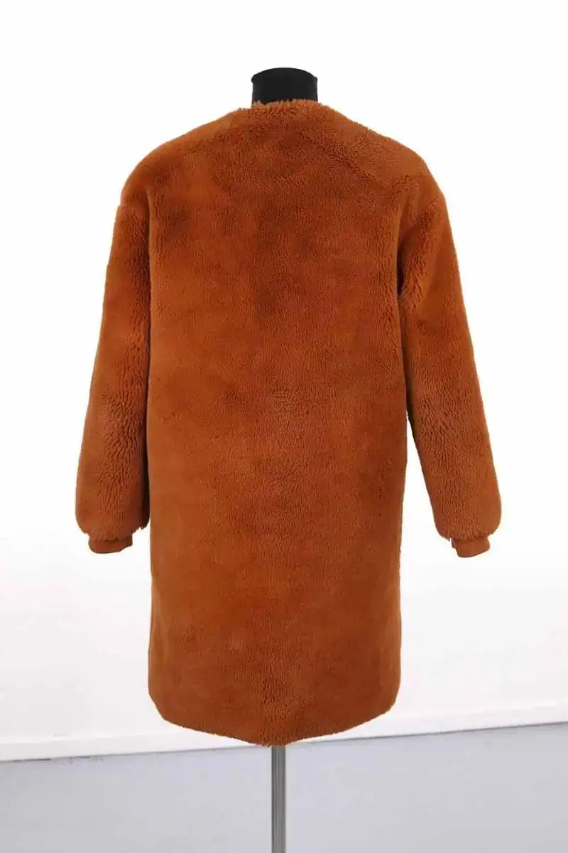 Manteau Maje Marron en Synthétique