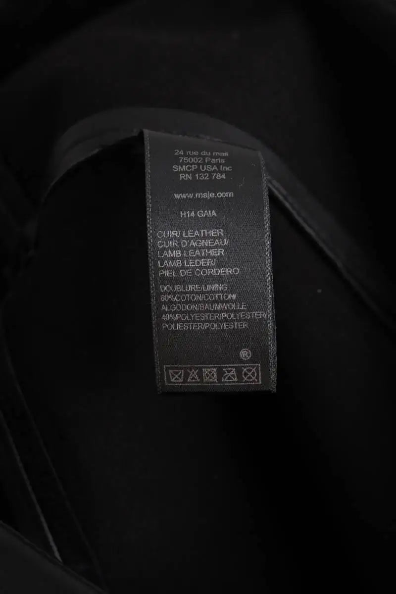 Mini jupe Maje Gaia Noir en Cuir