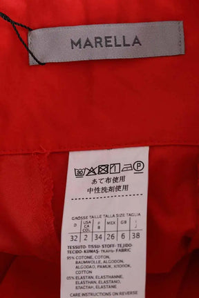 Pantalon large Marella Rouge en Coton