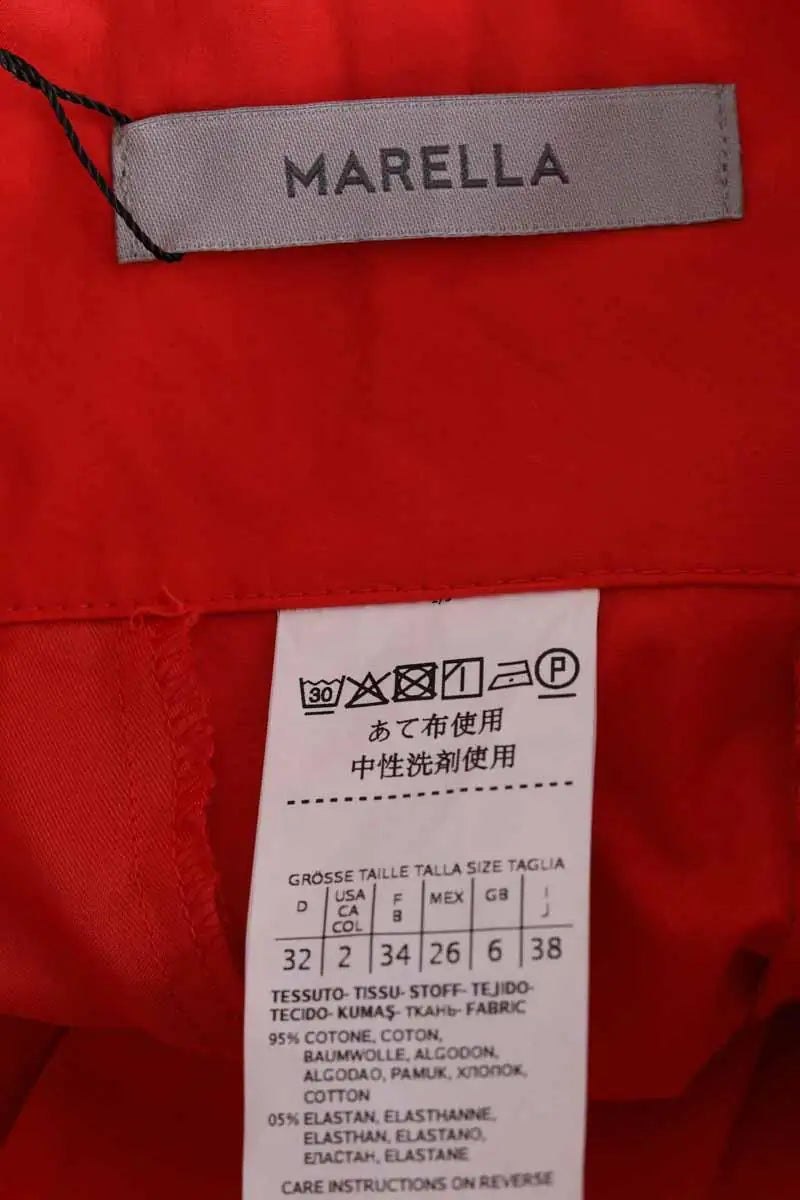 Pantalon large Marella Rouge en Coton