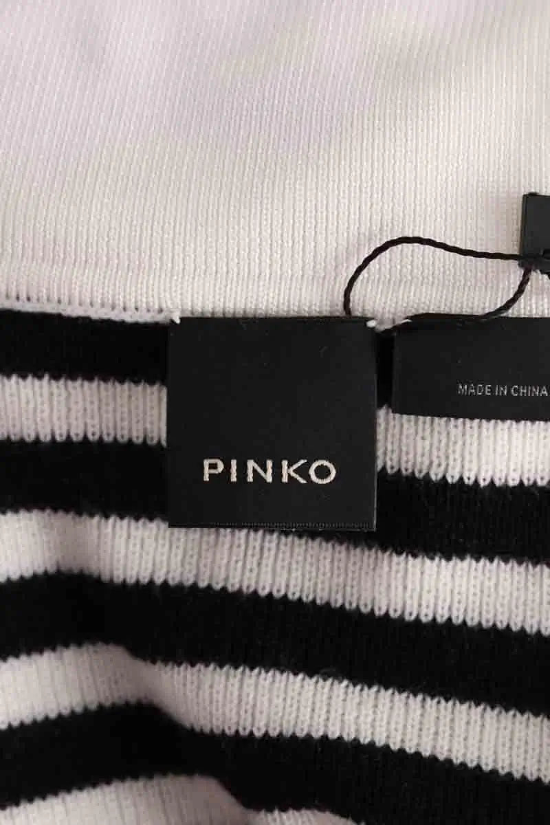Pull rayé blanc et Pinko Noir en Synthétique