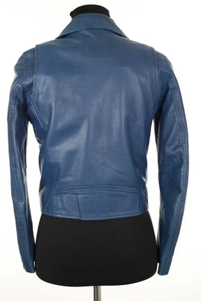 Veste Maje Bleu en Cuir