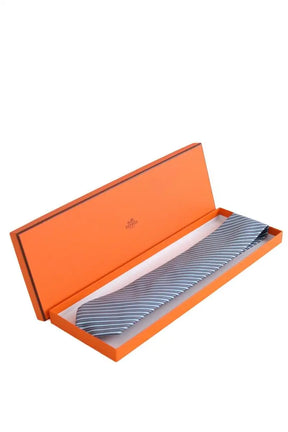 Cravate Hermès Bleu en Soie