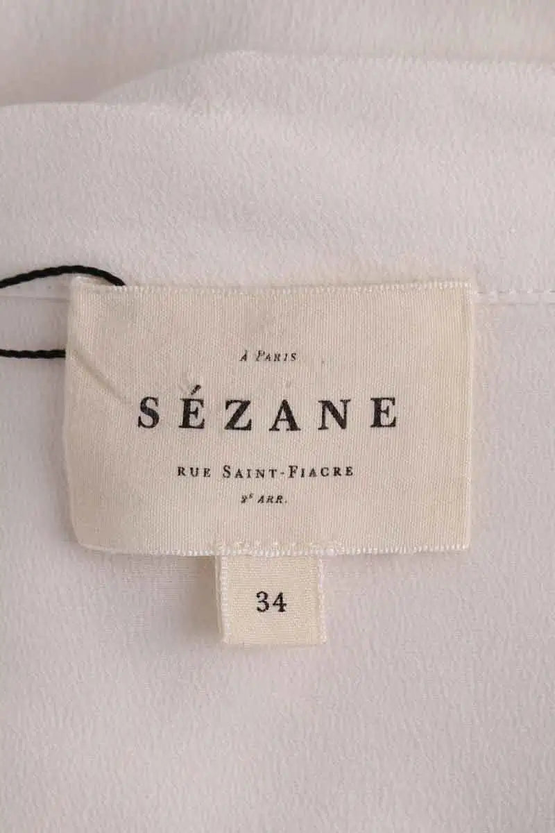 Blouse Sézane Ecru en Soie