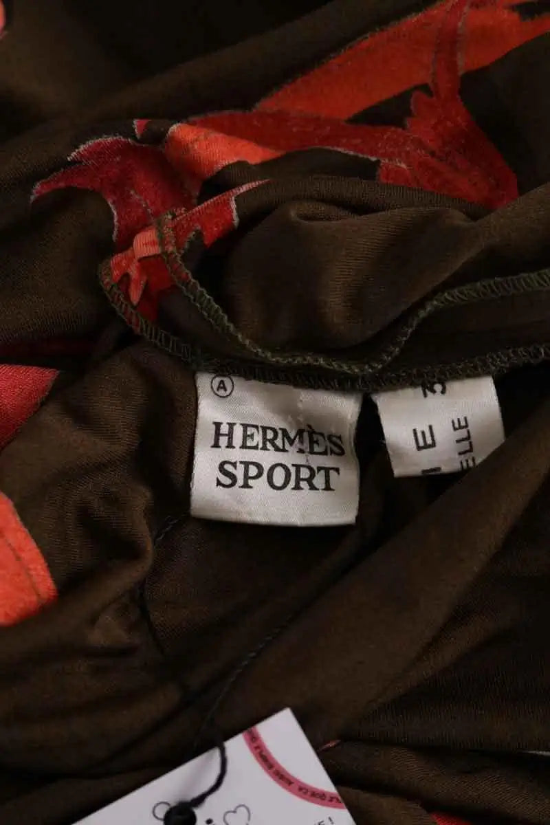 Robe Hermès Kaki en Soie